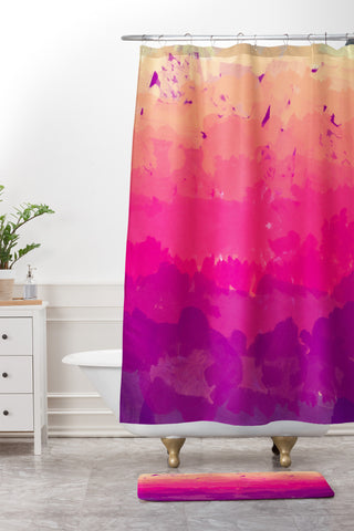 Rebecca Allen A Study In Purple Shower Curtain And Mat