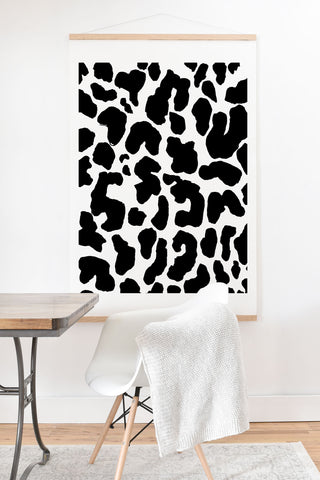 Rebecca Allen Blk Leopard Art Print And Hanger