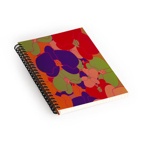 Rebecca Allen Flower Fall Retro Spiral Notebook