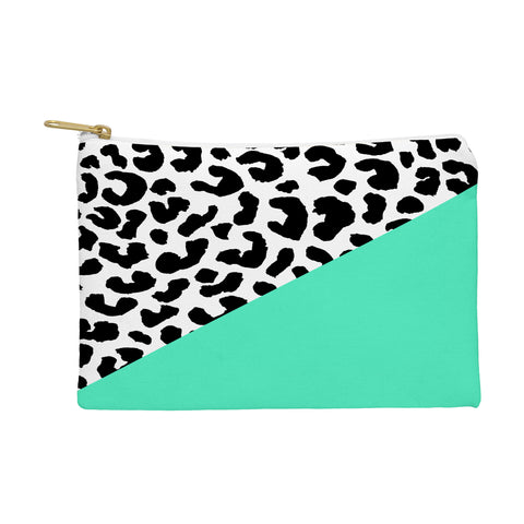 Rebecca Allen Leopard And Mint Pouch
