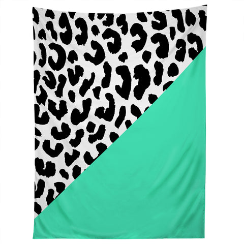 Rebecca Allen Leopard And Mint Tapestry