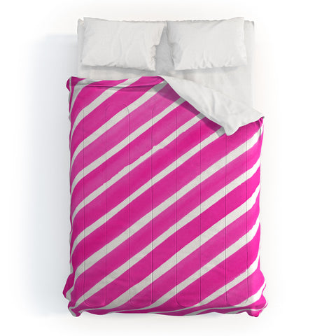 Rebecca Allen Pretty In Stripes Pink Comforter