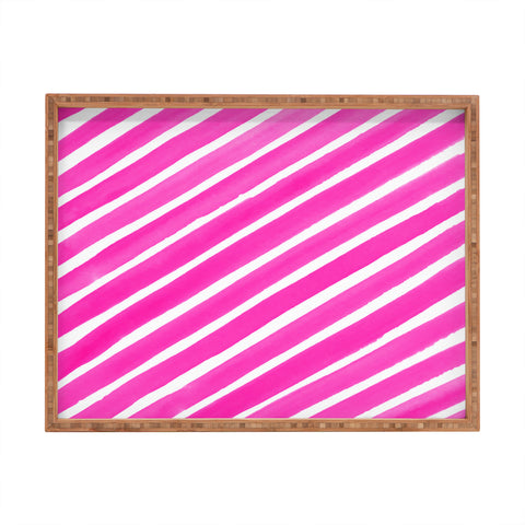 Rebecca Allen Pretty In Stripes Pink Rectangular Tray