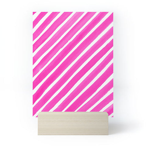 Rebecca Allen Pretty In Stripes Pink Mini Art Print