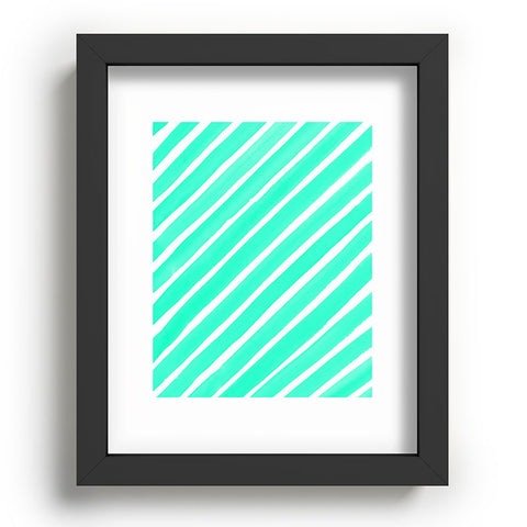 Rebecca Allen Pretty In Stripes Turquoise Recessed Framing Rectangle
