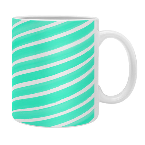 Rebecca Allen Pretty In Stripes Turquoise Coffee Mug