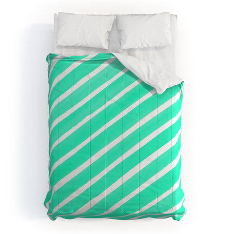 Rebecca Allen Pretty In Stripes Turquoise Comforter