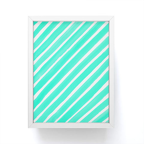 Rebecca Allen Pretty In Stripes Turquoise Framed Mini Art Print