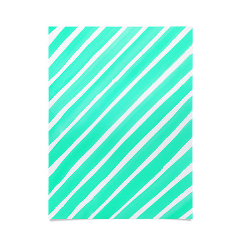 Rebecca Allen Pretty In Stripes Turquoise Poster