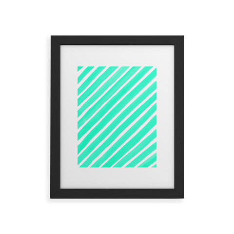 Rebecca Allen Pretty In Stripes Turquoise Framed Art Print