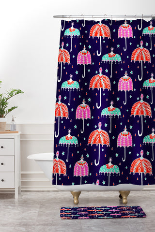 Rebekah Ginda Design Night Shower Shower Curtain And Mat