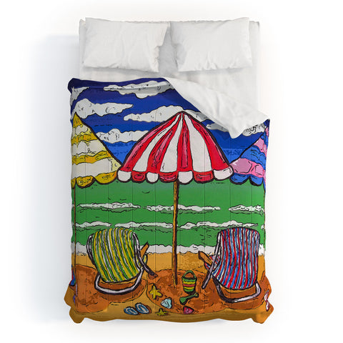 Renie Britenbucher 3 Beach Umbrellas Comforter