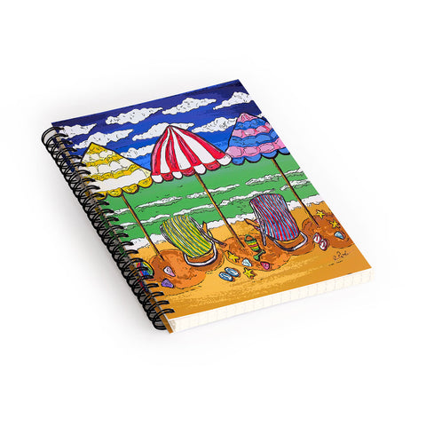 Renie Britenbucher 3 Beach Umbrellas Spiral Notebook