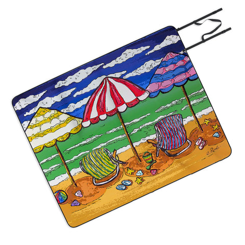Renie Britenbucher 3 Beach Umbrellas Picnic Blanket