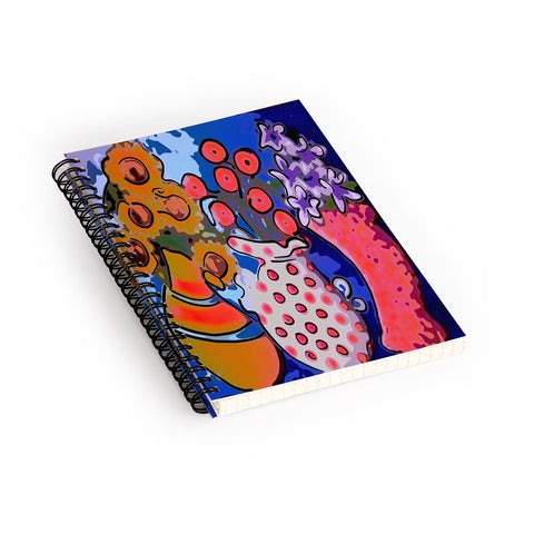 Renie Britenbucher 3 Funky Vases Spiral Notebook