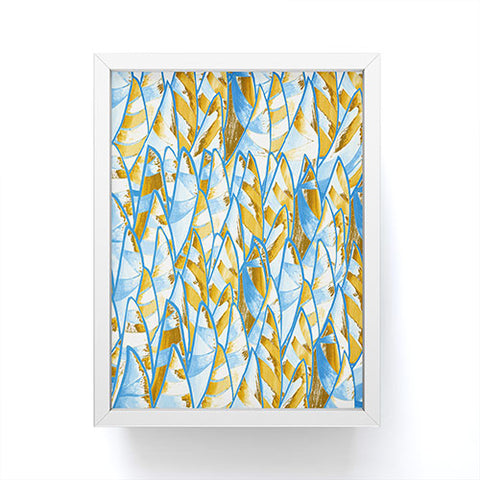 Renie Britenbucher Abstract Sailboats Blue Tan Framed Mini Art Print