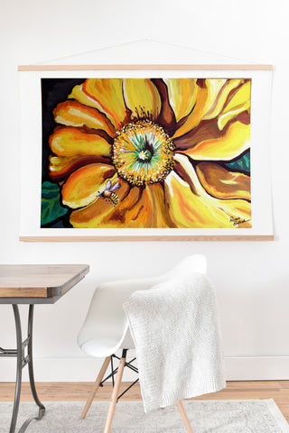 Renie Britenbucher Buzz The Yellow Flower Art Print And Hanger