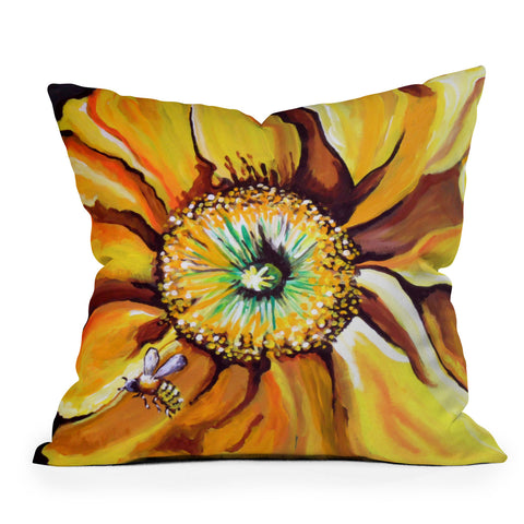 Renie Britenbucher Buzz The Yellow Flower Throw Pillow
