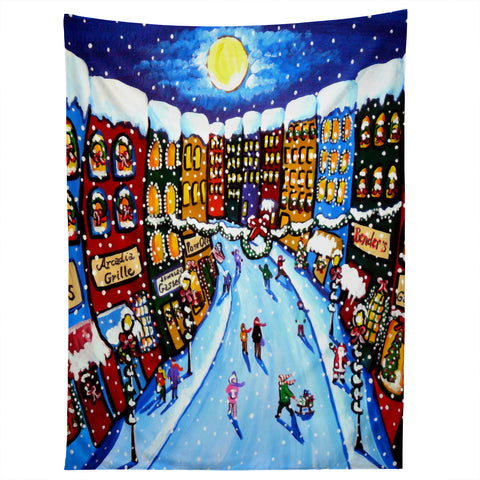Renie Britenbucher Christmas Shoppers Tapestry