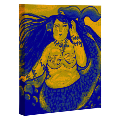 Renie Britenbucher Chubby Mermaid Navy Art Canvas