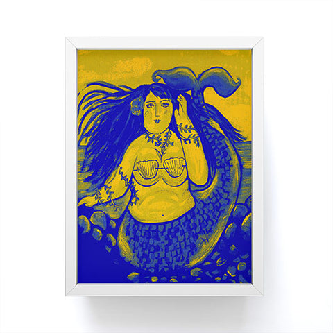 Renie Britenbucher Chubby Mermaid Navy Framed Mini Art Print