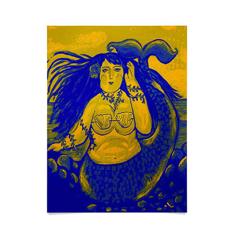 Renie Britenbucher Chubby Mermaid Navy Poster