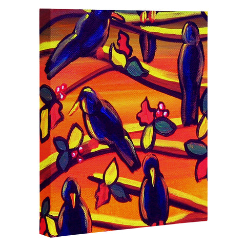 Renie Britenbucher Crows in Sunset Art Canvas