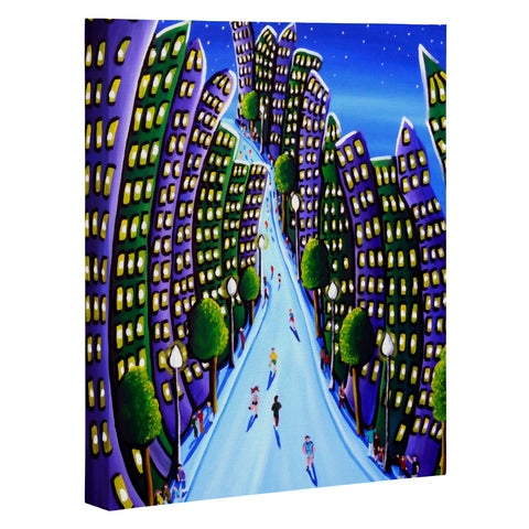 Renie Britenbucher Emerald And Purple City Art Canvas