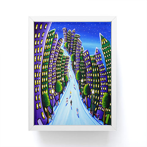 Renie Britenbucher Emerald And Purple City Framed Mini Art Print