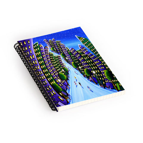 Renie Britenbucher Emerald And Purple City Spiral Notebook