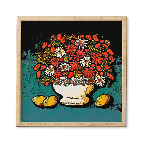 Renie Britenbucher Fall Bouquet With Lemons Framed Wall Art