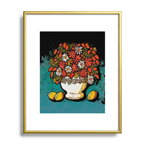 Renie Britenbucher Fall Bouquet With Lemons Metal Framed Art Print