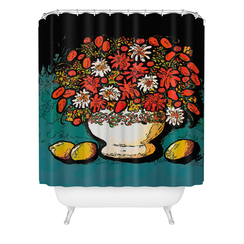 Renie Britenbucher Fall Bouquet With Lemons Shower Curtain