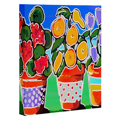 Renie Britenbucher Flower Pot Trio Art Canvas