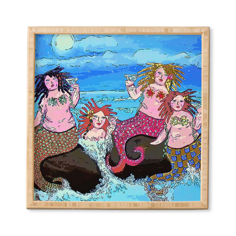 Renie Britenbucher Four Martini Mermaids Framed Wall Art