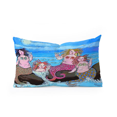 Renie Britenbucher Four Martini Mermaids Oblong Throw Pillow