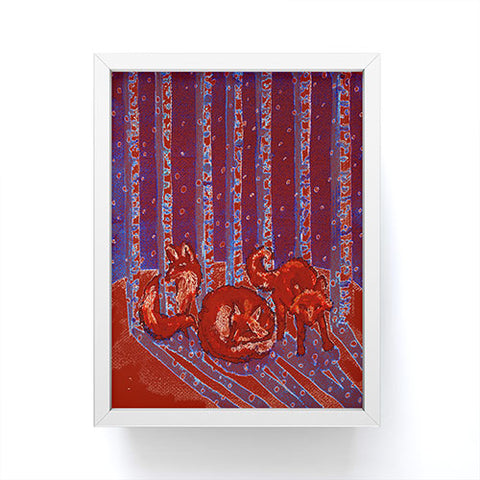 Renie Britenbucher Fox In Birch Batik Framed Mini Art Print