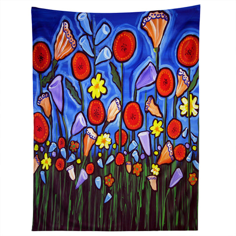 Renie Britenbucher Fun Funky Flowers Tapestry