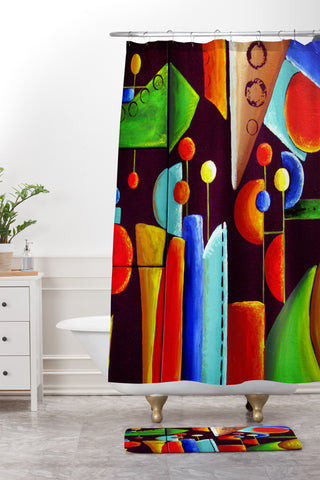 Renie Britenbucher Funky Abstract Shower Curtain And Mat