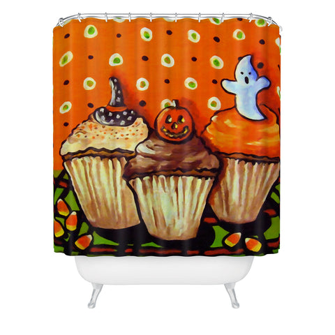 Renie Britenbucher Halloween Cupcakes Shower Curtain