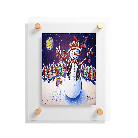Renie Britenbucher Happy Snowman Floating Acrylic Print
