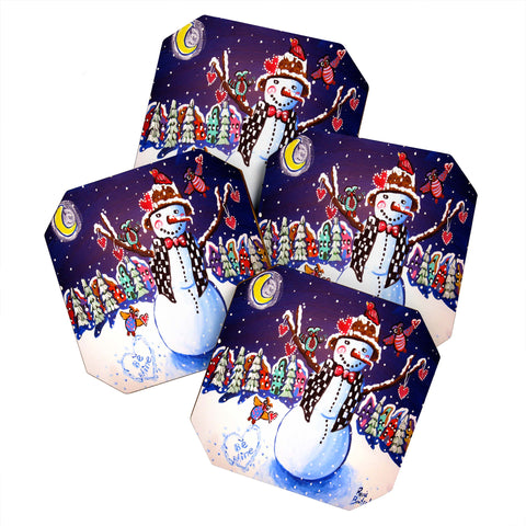 Renie Britenbucher Happy Snowman Coaster Set