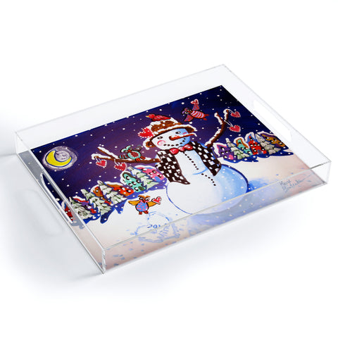 Renie Britenbucher Happy Snowman Acrylic Tray