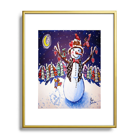 Renie Britenbucher Happy Snowman Metal Framed Art Print