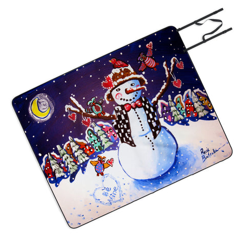 Renie Britenbucher Happy Snowman Picnic Blanket