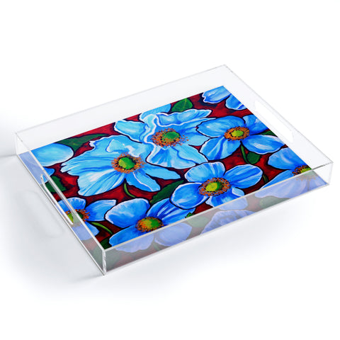 Renie Britenbucher Himalayan Blue Poppies Acrylic Tray