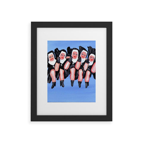 Renie Britenbucher Kicking Nuns Framed Art Print