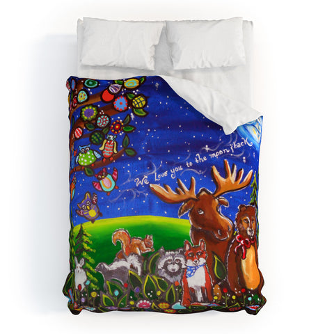Renie Britenbucher Love You To The Moon And Back Duvet Cover