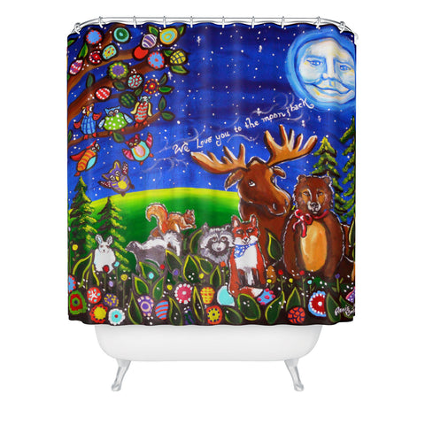 Renie Britenbucher Love You To The Moon And Back Shower Curtain