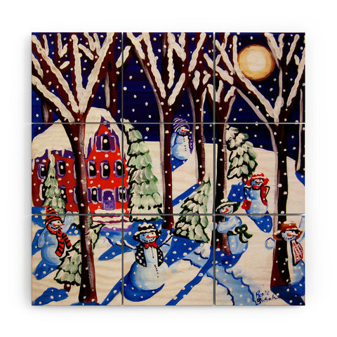 Renie Britenbucher Magic Snowmen Wood Wall Mural